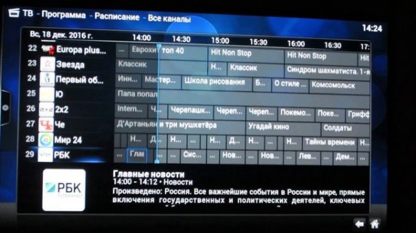 Вот так должно выглядеть IPTV и радио в KODI (XBMC)