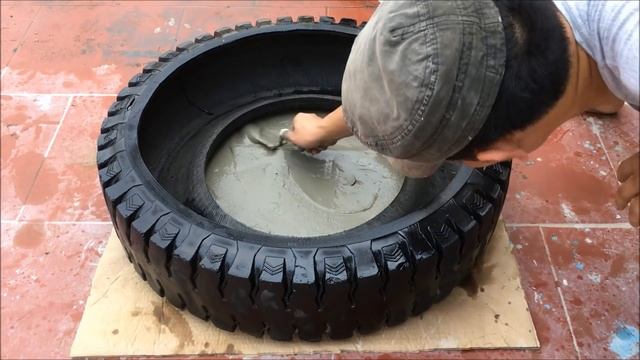 Perfect Idea For Making Fountains From Big Tires And PVC Pipes - Skilled Cement Craft Techniques