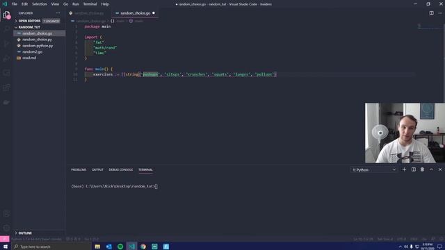 Randomly Select Items from a List in Python and Go(lang)! смотреть онлайн
