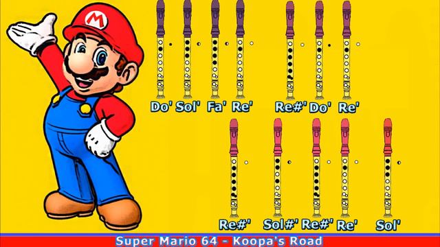Super Mario 64 - Koopa's Road on Recorder (NOTES) смотреть онлайн