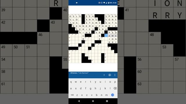 Solving the USA Today Crossword ★ 04/25/2022 (Monday puzzle) ★ "First Gen" смотреть онлайн