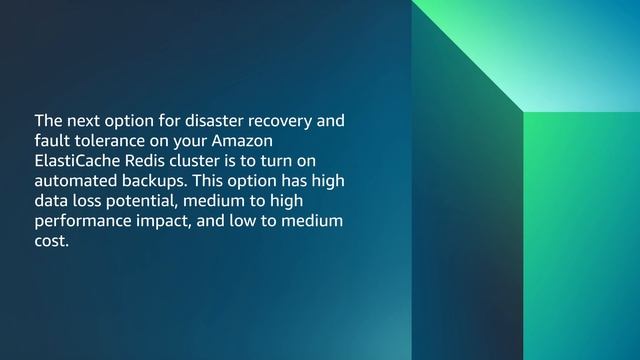 How can I implement disaster recovery or fault tolerance for my ElastiCache Redis cluster data? смотреть онлайн