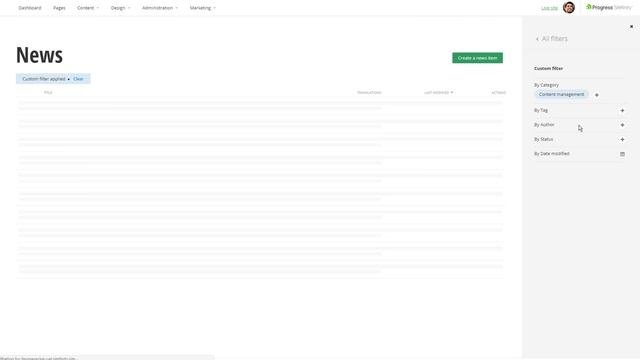 Sitefinity - Sorting and Filtering Content Items смотреть онлайн