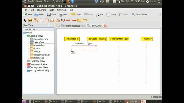 Umbrello UML Modeller - Creating Sequence Diagram смотреть онлайн
