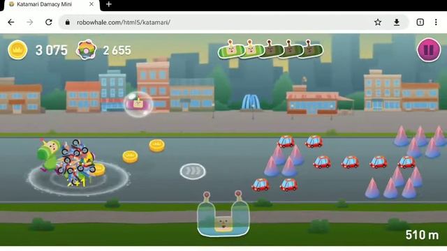 Katamari Damacy Mini by Robo Whale (browser game) - all five stages смотреть онлайн