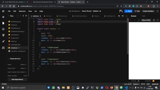 Simple Sidebar Routes with React JS смотреть онлайн
