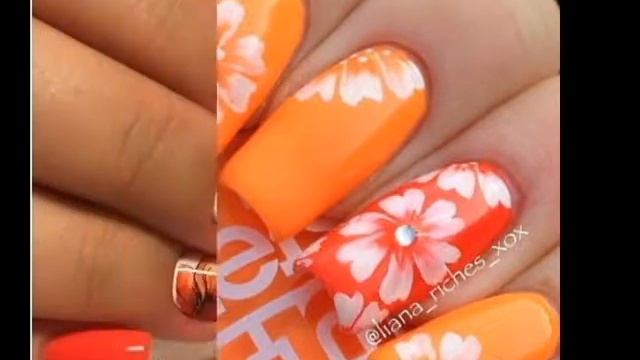 дизайн ногтей оранжевый тон смотреть онлайн