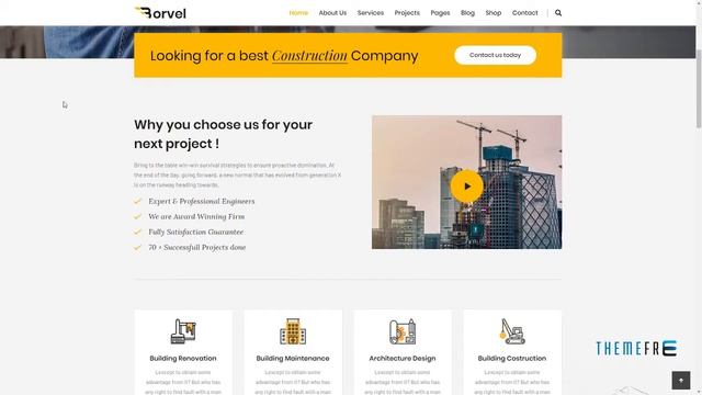 Borvel - Construction Building Company WordPress Theme Shiro Zek смотреть онлайн