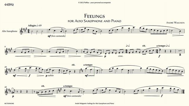 André Waignein: Feelings for Saxophone piano accompaniment смотреть онлайн