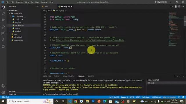 Django Dot Env Tutorial| Hide Django secret credentials | Django Environment Variables смотреть онлайн