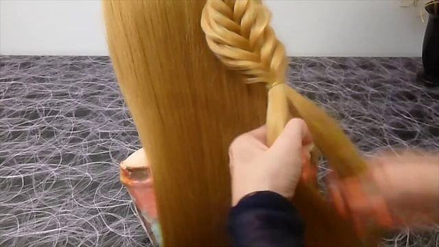 Коса Рыбий хвост.Плетение кос.Причёска для средних/длинных волос, причёски девочкам в школу смотреть онлайн
