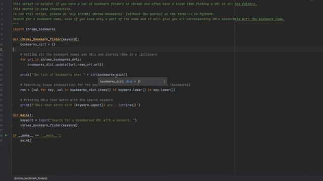 Chrome bookmark finder using Python смотреть онлайн