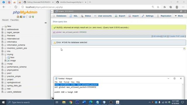 Java Swing: How to Upload image and configuring the size of max allowed packet смотреть онлайн