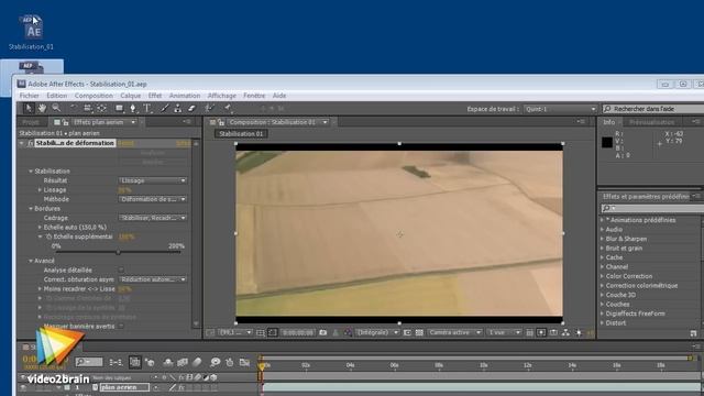 Adobe After Effects CS5.5 : Stabilisation d'une prise de vue aérienne смотреть онлайн
