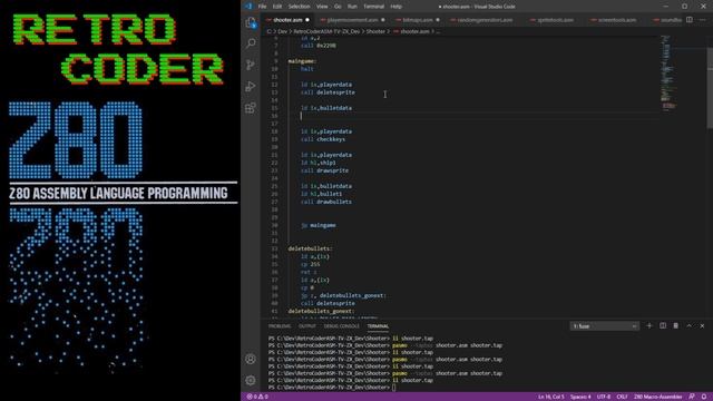 Z80 ASM - Live Coding - Simple Galaga/Space Invaders Game Clone on ZX Spectrum Part 1 смотреть онлайн