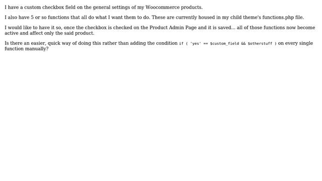 Wordpress: Easiest way to load/fire a handful of functions, IF checkbox is checked? смотреть онлайн
