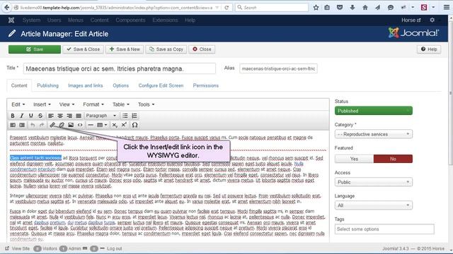 Joomla 3.x. How To Insert A Link Into An Article смотреть онлайн