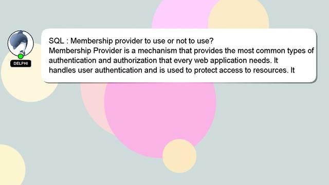 SQL : Membership provider to use or not to use? смотреть онлайн