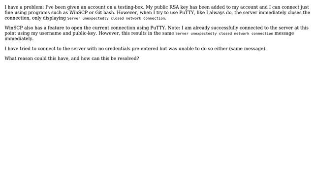 PuTTY cannot connect but WinSCP and Git bash can смотреть онлайн