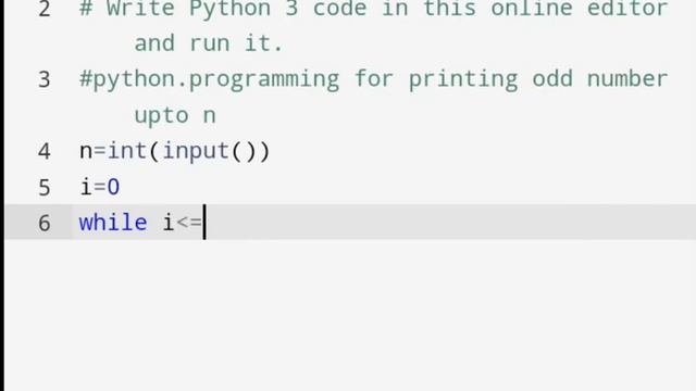 Python Programming for printing odd numbers upto n смотреть онлайн