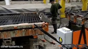 «Натяжение арматуры домкратом «Coner» в металлоформах ПАГ и ПДН «