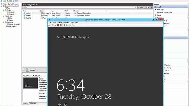 How to do a live migration in Server 2012 R2 Failover Cluster Manager смотреть онлайн