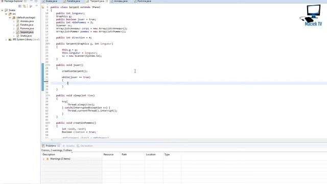 [TUTORIEL JAVA] La création du jeu "snake" en java смотреть онлайн