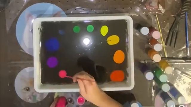 Сердечки техникой эбру!/Hearts Technique Ebru!