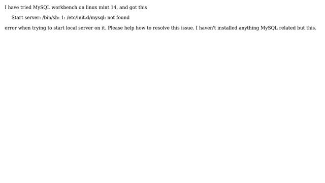 Start server: /bin/sh: 1: /etc/init.d/mysql: not found смотреть онлайн