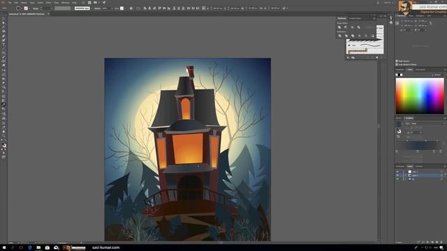Halloween Poster Design in Adobe illustrator & Photoshop CC [Speed Art] смотреть онлайн