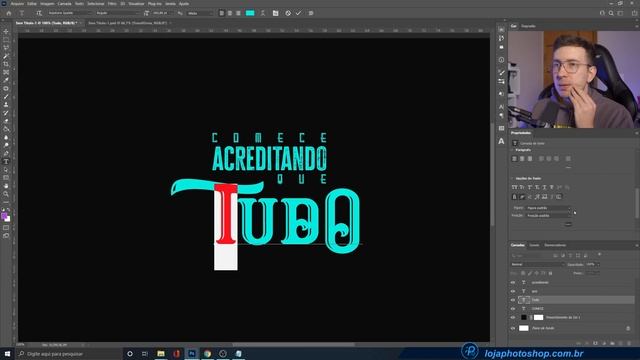 Uma simples Frase vira um belo LETREIRO no PHOTOSHOP | Tutorial com Efeitos de Texto смотреть онлайн