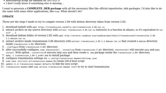 Unix & Linux: Build Transmission 2.84 .deb package with checkinstall смотреть онлайн