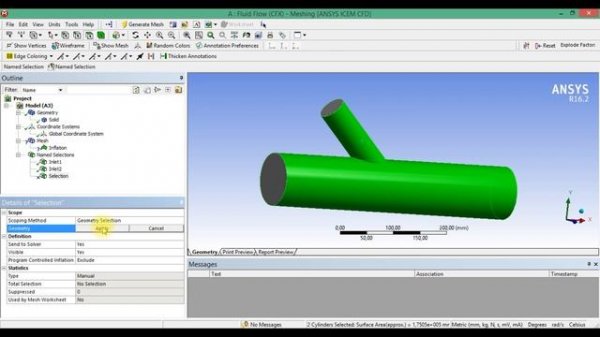 Урок 1.2. Построение сетки в ANSYS Workbench (ANSYS Mesh) для ANSYS CFX
