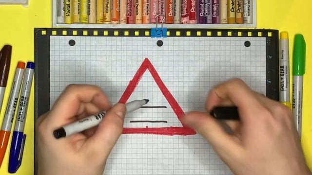 Как нарисовать дорожный знак железнодорожный переезд со шлагбаумом|Рисуем знаки Дорожного Движени смотреть онлайн