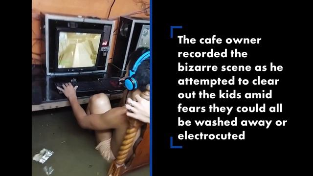 Online gaming addicts in cafe continue playing through typhoon flood | New York Post смотреть онлайн