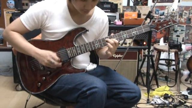 Schecter C-1 Hellraiser Black Cherry Guitar Clean Sound смотреть онлайн