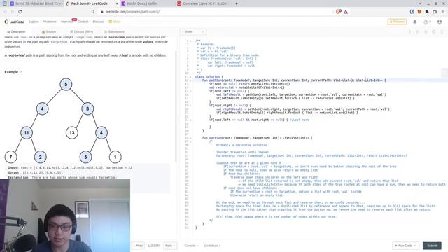 Terrible LeetCode in Kotlin: #113 Path Sum II смотреть онлайн