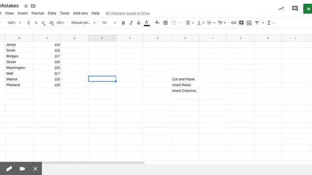 Spreadsheets - Cutting, Pasting, Inserting Rows and Columns Fixing Mistakes - Google Sheets смотреть онлайн
