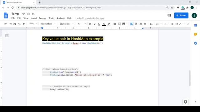 HashMap Example in Java code смотреть онлайн