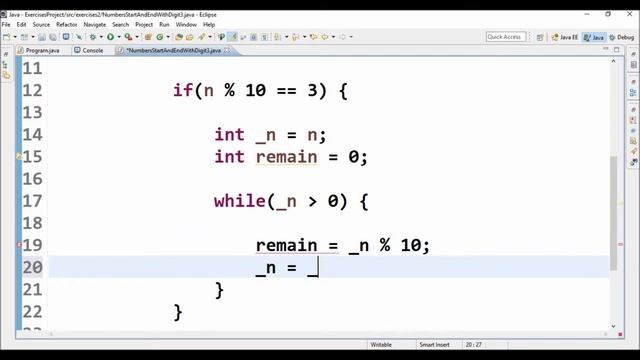 numbers start and end with digit 3 in java смотреть онлайн
