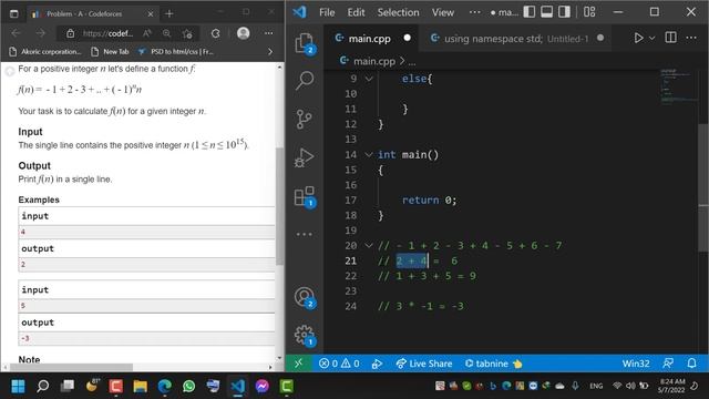 486A. Calculating Function | Problem Solution | CodeForces | Bangla смотреть онлайн