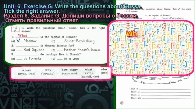 3 класс  задание G раздел 6 Рабочая тетрадь Вербицкая  Английский язык Forward