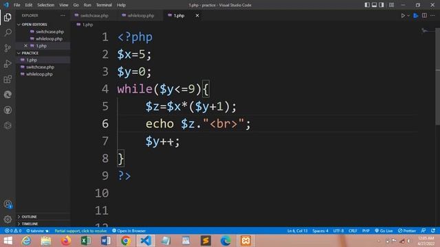 Multiplication Table Using While Loop In PHP смотреть онлайн