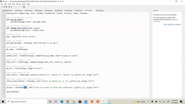 CIS30A Programming GUI using GUIZERO Part 2 смотреть онлайн