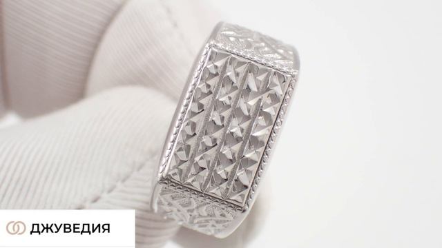 Печатка Мужская Алмазная грань, Артикул КМ-07_19А, серебро 925 пробы смотреть онлайн