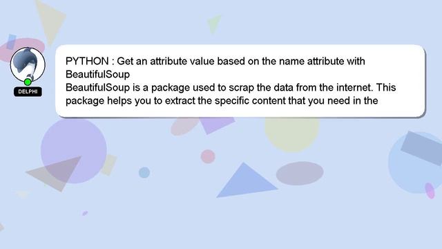 PYTHON : Get an attribute value based on the name attribute with BeautifulSoup смотреть онлайн