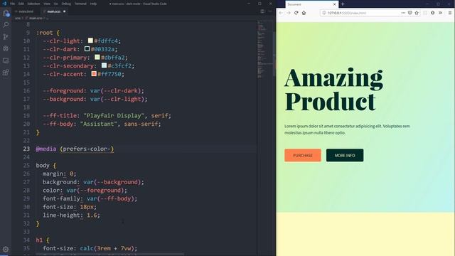 Dark mode with a media query! смотреть онлайн