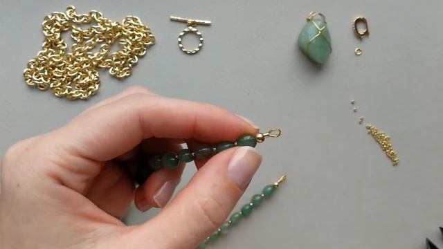 Мастер-класс. Колье авантюрин со съемным кулоном из авантюрина. Своими руками. Handmade. Necklace. смотреть онлайн