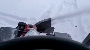 #работа снегоротора #убираем снег #простейший снегоротор для минитрактора своими руками