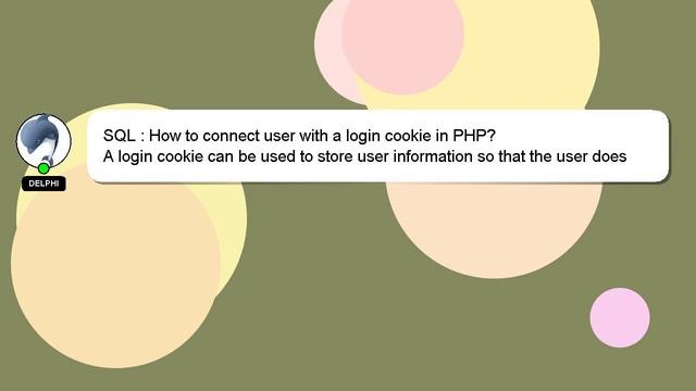 SQL : How to connect user with a login cookie in PHP? смотреть онлайн